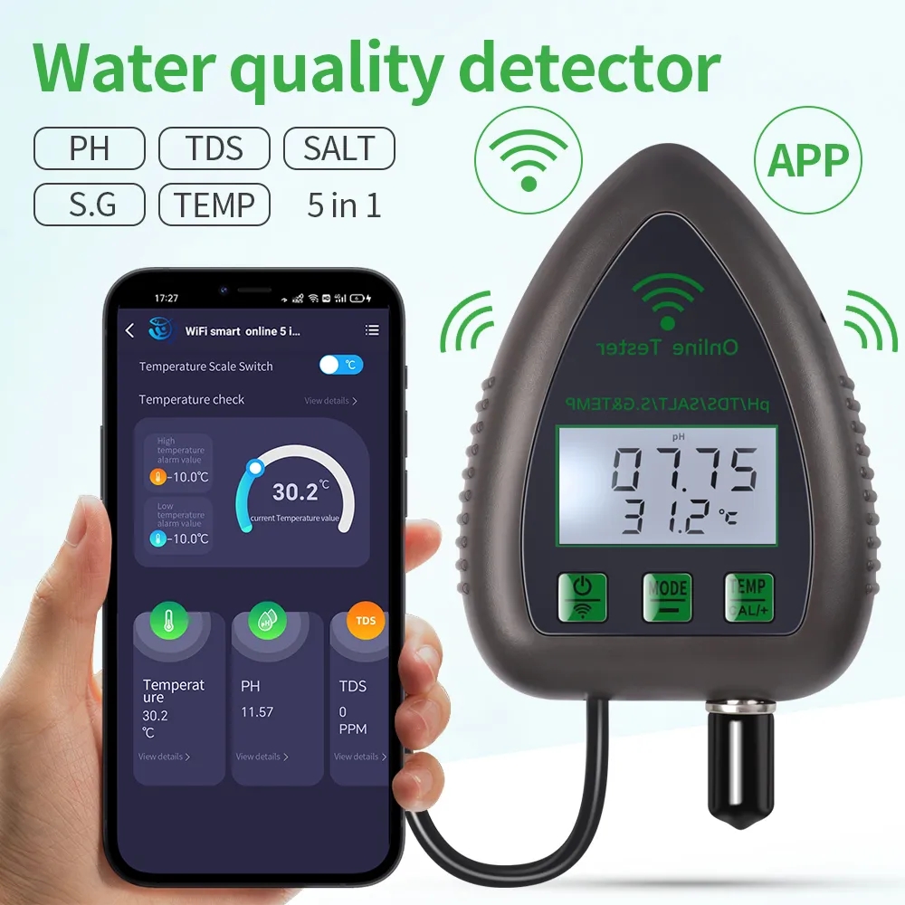 Ec Meter Digital - Tuya WiFi 5 en 1 Probador