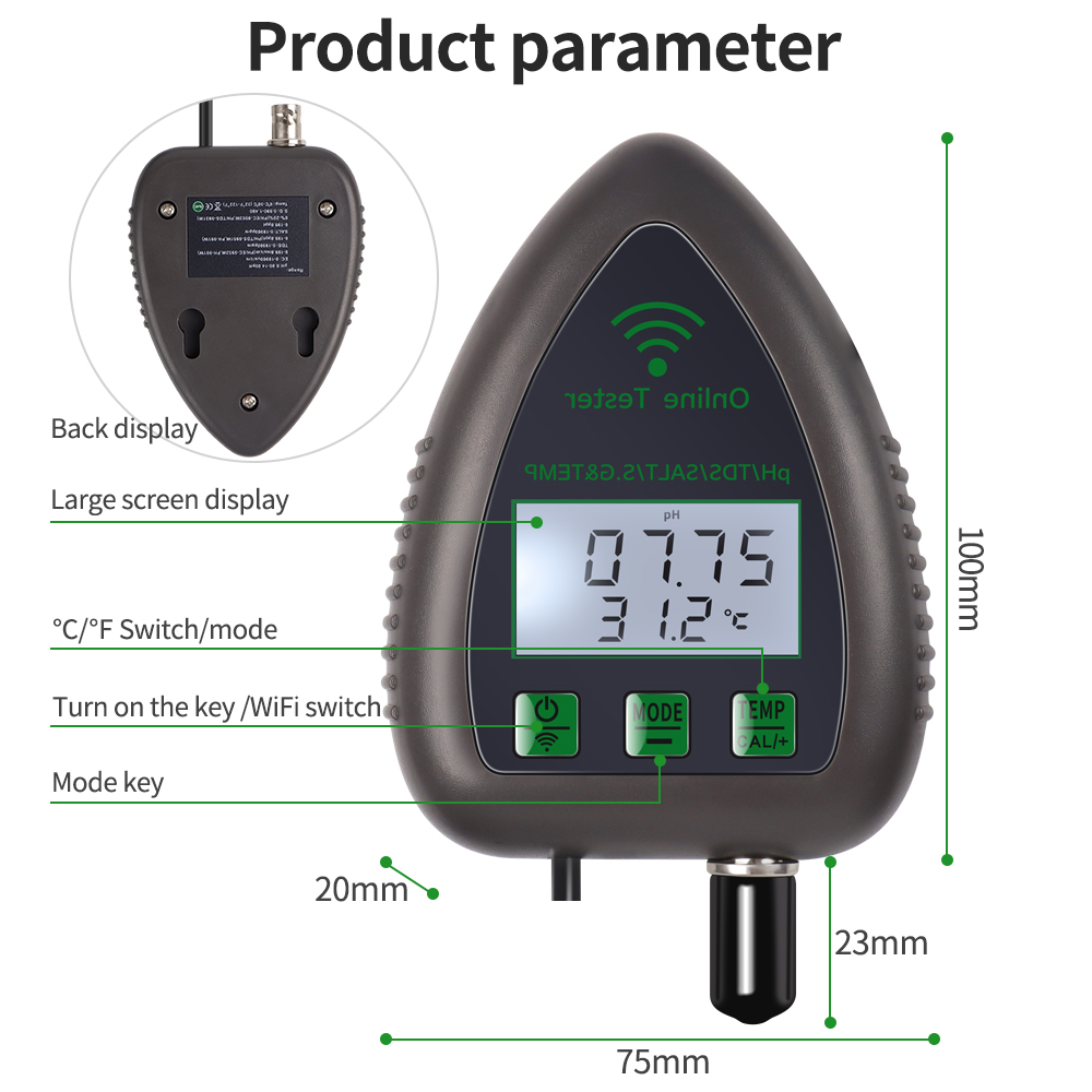 Tuya WiFi 5 en 1 Probador de C - Ec Meter Digital reseña y precio