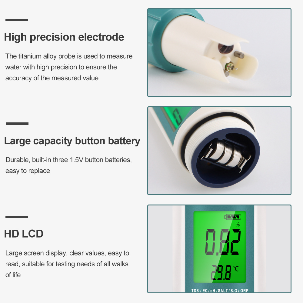 Medidor de temperatura 7 en 1  - Ec Meter Digital reseña y precio